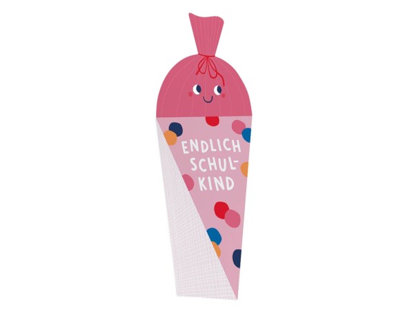 Maxi-Schultüte mit Marshmallows - Endlich Schulkind (rosa)