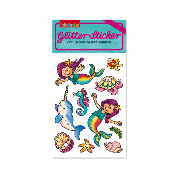 Glitter-Sticker Meerjungfrau
