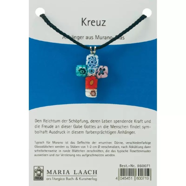 Kreuz aus Muranoglas an Kette