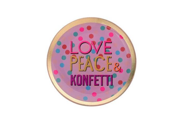 Love Plates, Glasteller M Love Peace & Konfetti