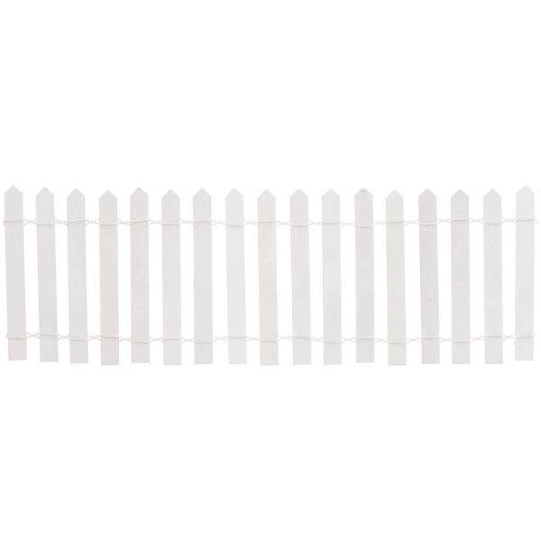 Miniatur Zaun, weiß, 25x8,5cm