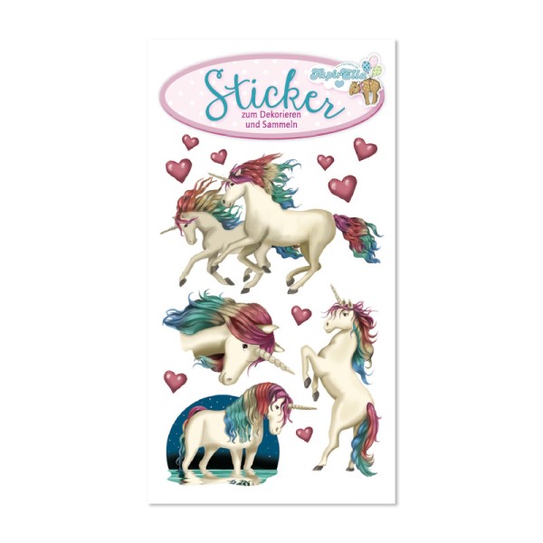 Glitter-Sticker, Einhorn Lunabelle - TapirElla