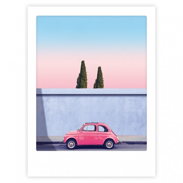 Art Poster Red Car Dawning