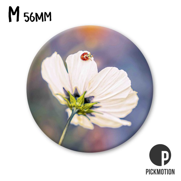 Magnet M white flower ladybug