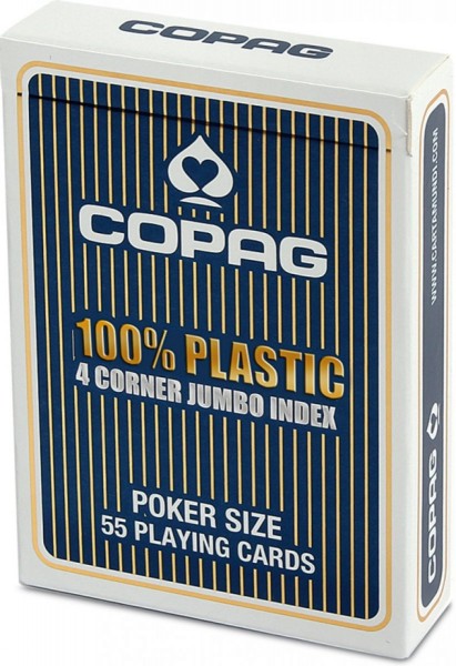 ASS COPAG® 100% Plastik Poker Jumbo Index blau