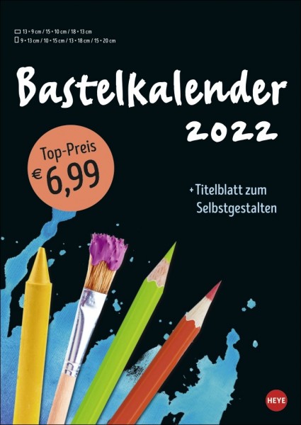 Bastelkalender schwarz A4 - Kalender 2022