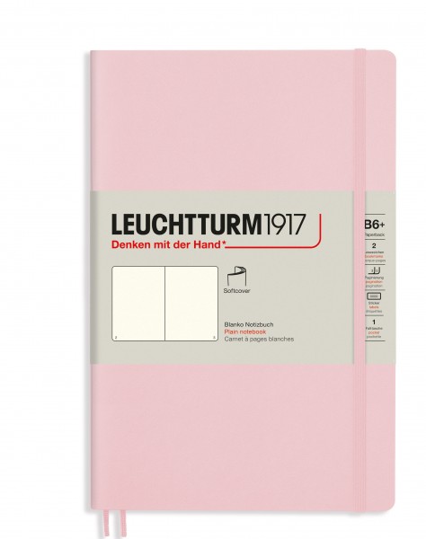 Notizbuch Paperback (B6+), Softcover, 123 nummerierte Seiten, Puder, Blanko