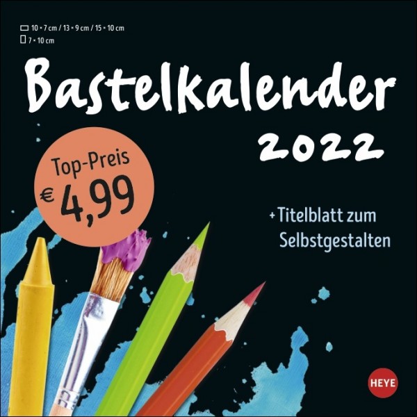 Bastelkalender schwarz klein - Kalender 2022
