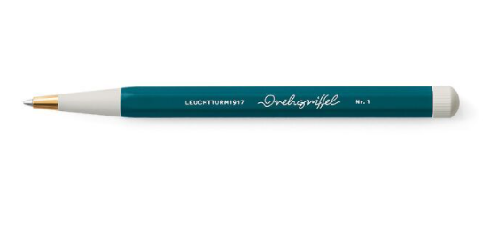 Drehgriffel Nr. 1, Pacific Green - Gelstift mit schwarzer Tinte