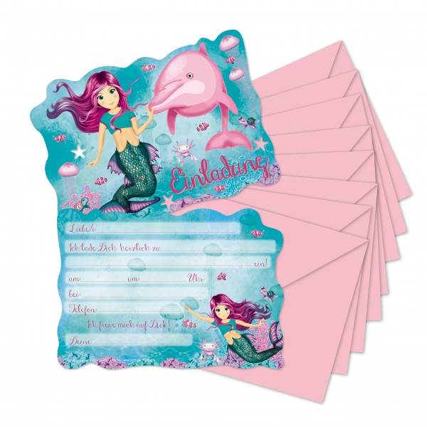 Einladungskarten Meerjungfrau