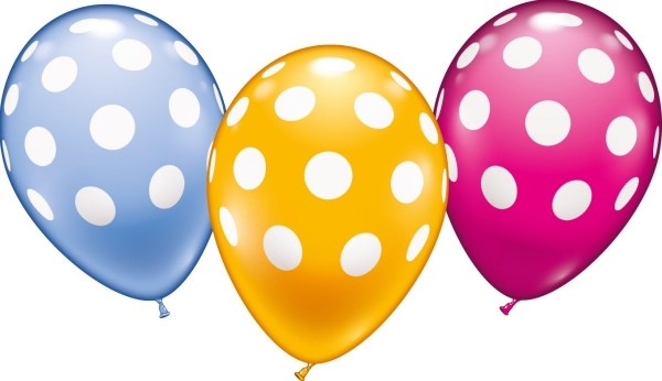 Ballons Polka Dots 6 Stück, Umfang 90-100cm