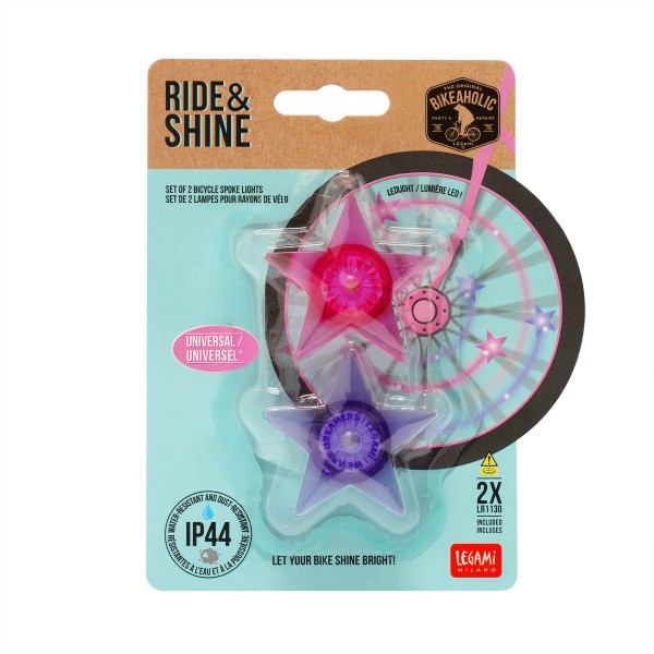 Set mit 2 Lichtern für die Fahrradspeichen - Ride & Shine Einhorn
