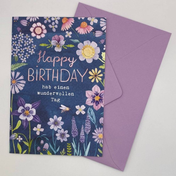 Grußkarte Happy Birthday mit Umschlag