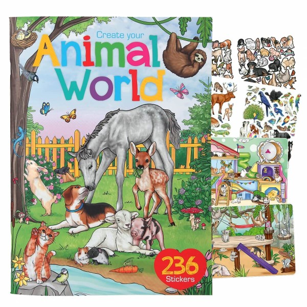 Create your Animal World Malbuch mit Stickern