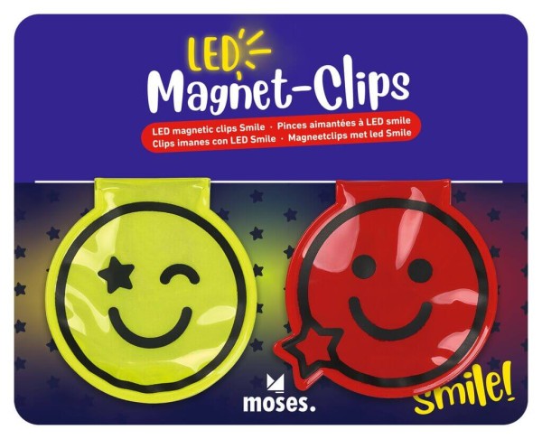 Magnet Clips mit LED Smile