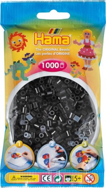 Hama® Bügelperlen Perlen, schwarz, 1000 Stück