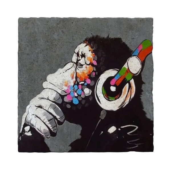 Fliese Banksy - Affe Kopfhörer