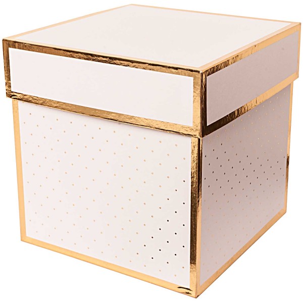 Geschenkschachtel rosa/gold eckig