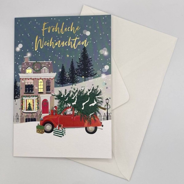 Grußkarte Fröhliche Weihnachten mit Umschlag