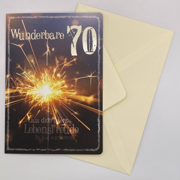 Grußkarte "Wunderbare 70" mit Umschlag