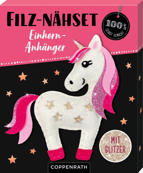 Filz-Nähset Einhorn-Anhänger (Sterne) - 100% selbst gemacht