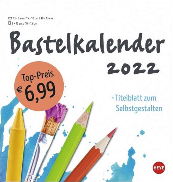 Bastelkalender weiß mittel - Kalender 2022